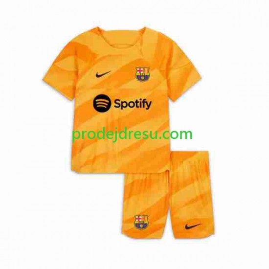 FC Barcelona Dresy Fotbal Brankářské Dětský Čtvrtý 2023-2024 Krátký rukáv