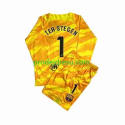 FC Barcelona Dresy Fotbal Ter Stegen 1 Brankářské Dětský Čtvrtý 2023-2024 Dlouhý rukáv