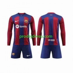 FC Barcelona Dresy Fotbal Dětský Domácí 2023-2024 Dlouhý rukáv