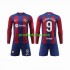 FC Barcelona Dresy Fotbal LEWANDOWSKI 9 Dětský Domácí 2023-2024 Dlouhý rukáv