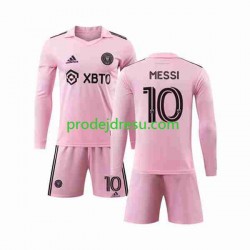 Inter Miami Dresy Fotbal Lionel Messi 10 Dětský Domácí 2023-2024 Dlouhý rukáv