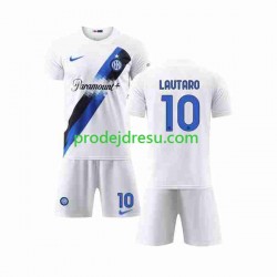 Inter Milán Dresy Fotbal Lautaro Martinez 10 Dětský Venkovní 2023-2024 Krátký rukáv