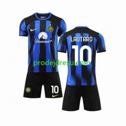 Inter Milán Dresy Fotbal Lautaro Martinez 10 Dětský Domácí 2023-2024 Krátký rukáv