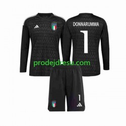 Itálie Dresy Fotbal Donnarumma 1 Brankářské Dětský Venkovní 2023 Dlouhý rukáv