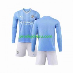 Manchester City Dresy Fotbal Dětský Domácí 2023-2024 Dlouhý rukáv
