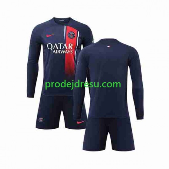 Paris Saint-Germain Dresy Fotbal Dětský Domácí 2023-2024 Dlouhý rukáv