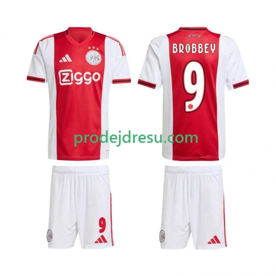AFC Ajax Dresy Fotbal Brian Brobbey 9 Dětský Domácí 2025-2026 Krátký rukáv