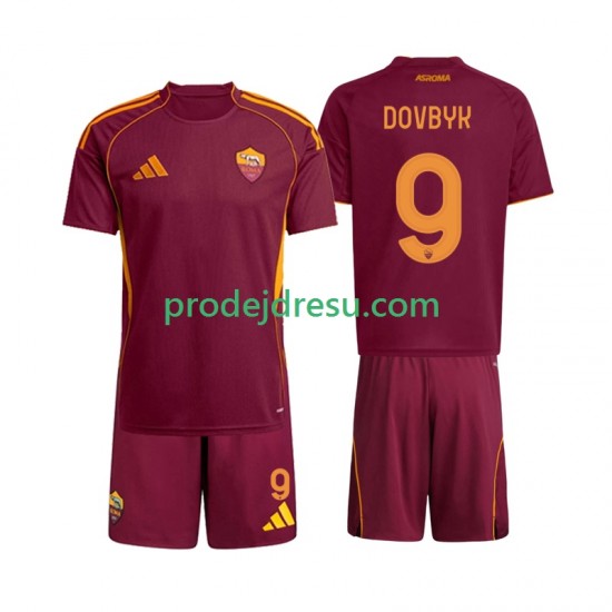 AS Řím Dresy Fotbal Artem Dovbyk 9 Dětský Domácí 2025-2026 Krátký rukáv