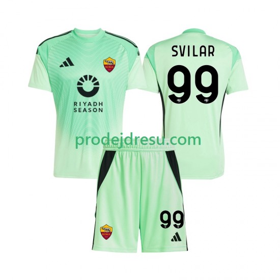 AS Řím Dresy Fotbal Mile Svilar 99 Brankářské Dětský Venkovní Čtvrtý 2025-2026 Krátký rukáv