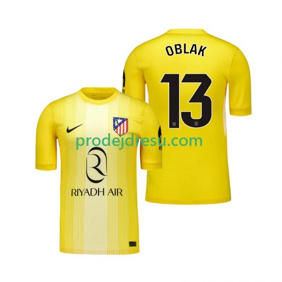 Atlético Madrid Dresy Fotbal Jan Oblak 13 Brankářské Muž Domácí 2025-2026 Krátký rukáv