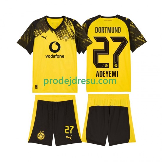 Borussia Dortmund Dresy Fotbal Karim Adeyemi 27 Dětský Domácí 2025-2026 Krátký rukáv