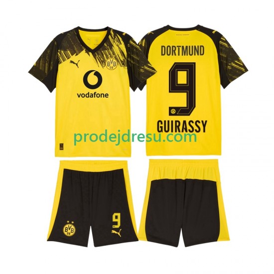 Borussia Dortmund Dresy Fotbal Serhou Guirassy 9 Dětský Domácí 2025-2026 Krátký rukáv