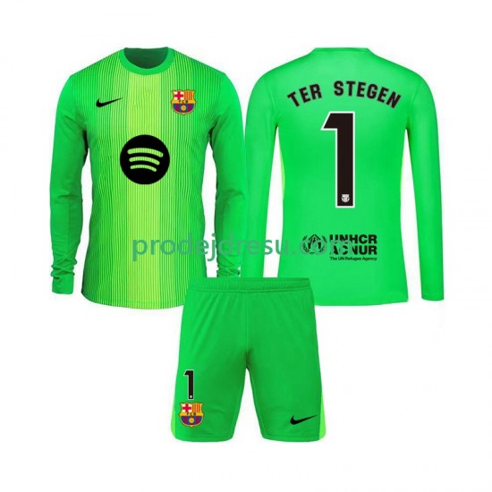 FC Barcelona Dresy Fotbal Ter Stegen 1 Brankářské Dětský Domácí 2025-2026 Dlouhý rukáv