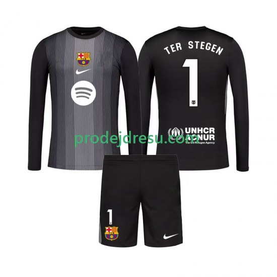 FC Barcelona Dresy Fotbal Ter Stegen 1 Brankářské Dětský Alternativní 2025-2026 Dlouhý rukáv