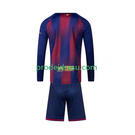 FC Barcelona Dresy Fotbal Dětský Domácí 2025-2026 Dlouhý rukáv
