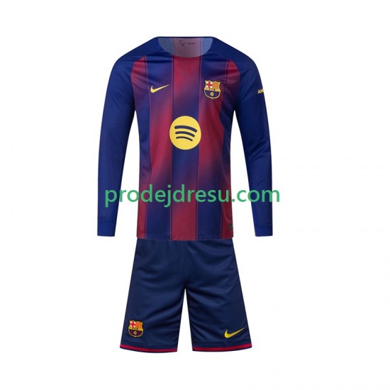 FC Barcelona Dresy Fotbal Dětský Domácí 2025-2026 Dlouhý rukáv
