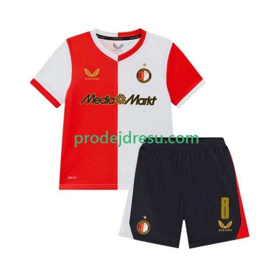 Feyenoord Rotterdam Dresy Fotbal Quinten Timber 8 Dětský Domácí 2025-2026 Krátký rukáv