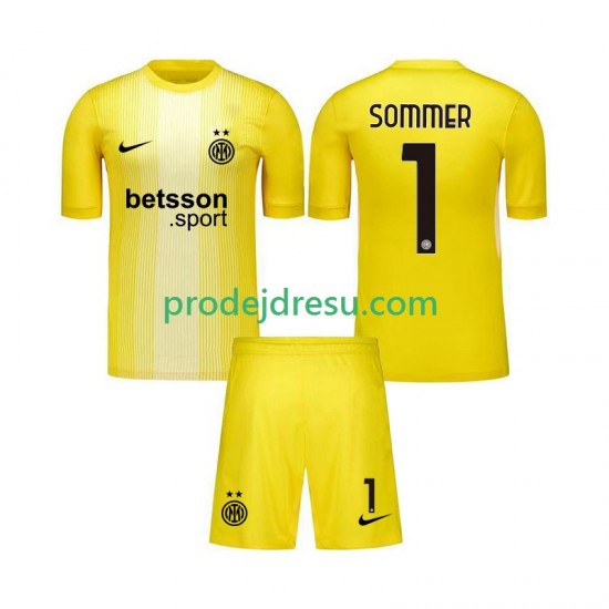 Inter Milán Dresy Fotbal Yann Sommer 1 Brankářské Dětský Venkovní 2025-2026 Krátký rukáv