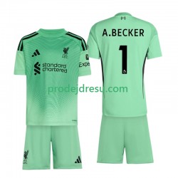 Liverpool Dresy Fotbal Alisson Becker 1 Brankářské Dětský Domácí 2025-2026 Krátký rukáv