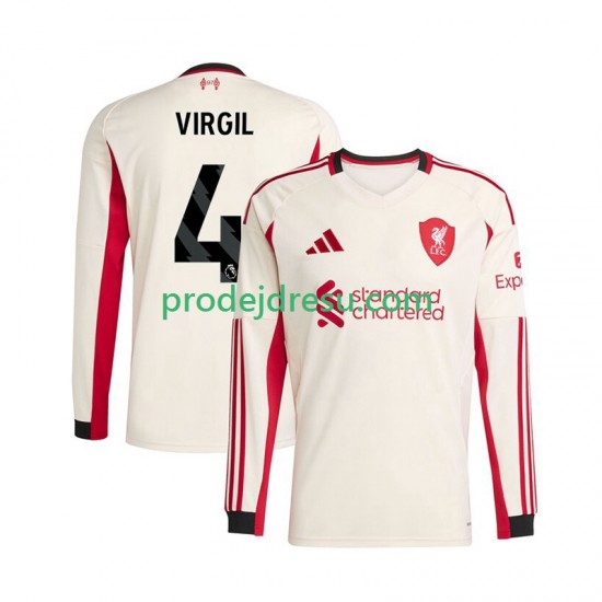Liverpool Dresy Fotbal Virgil van Dijk 4 Muž Venkovní 2025-2026 Dlouhý rukáv