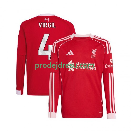 Liverpool Dresy Fotbal Virgil van Dijk 4 Muž Domácí 2025-2026 Dlouhý rukáv