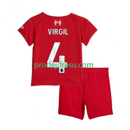 Liverpool Dresy Fotbal Virgil van Dijk 4 Dětský Domácí 2025-2026 Krátký rukáv
