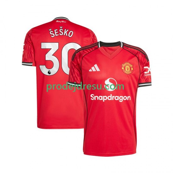 Manchester United Dresy Fotbal Benjamin Sesko 30 Muž Domácí 2025-2026 Krátký rukáv