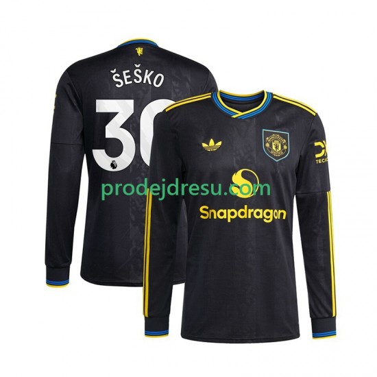 Manchester United Dresy Fotbal Benjamin Sesko 30 Muž Alternativní 2025-2026 Dlouhý rukáv