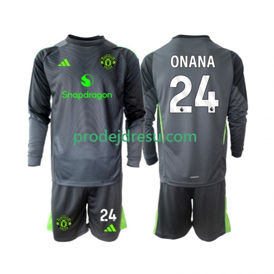 Manchester United Dresy Fotbal Andre Onana 24 Brankářské Dětský Venkovní 2025-2026 Dlouhý rukáv