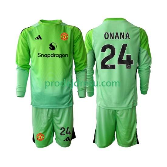 Manchester United Dresy Fotbal Andre Onana 24 Brankářské Dětský Čtvrtý 2025-2026 Dlouhý rukáv