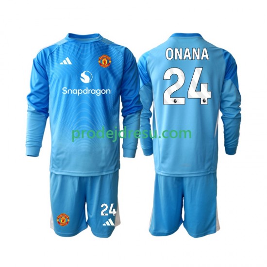 Manchester United Dresy Fotbal Andre Onana 24 Brankářské Dětský Domácí 2025-2026 Dlouhý rukáv