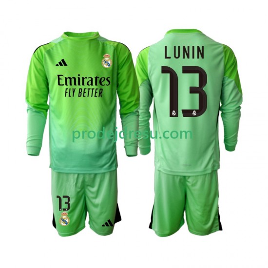 Real Madrid Dresy Fotbal Andriy Lunin 13 Brankářské Dětský Venkovní 2025-2026 Dlouhý rukáv