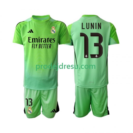 Real Madrid Dresy Fotbal Andriy Lunin 13 Brankářské Dětský Venkovní 2025-2026 Krátký rukáv
