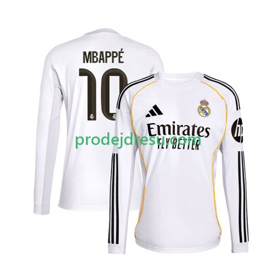 Real Madrid Dresy Fotbal Mbappé Kylian 10 Muž Domácí 2025-2026 Dlouhý rukáv