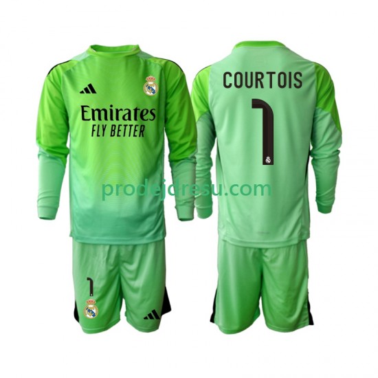 Real Madrid Dresy Fotbal Thibaut Courtois 1 Dětský Venkovní 2025-2026 Dlouhý rukáv