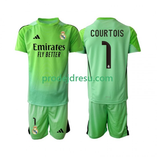 Real Madrid Dresy Fotbal Thibaut Courtois 1 Dětský Venkovní 2025-2026 Krátký rukáv