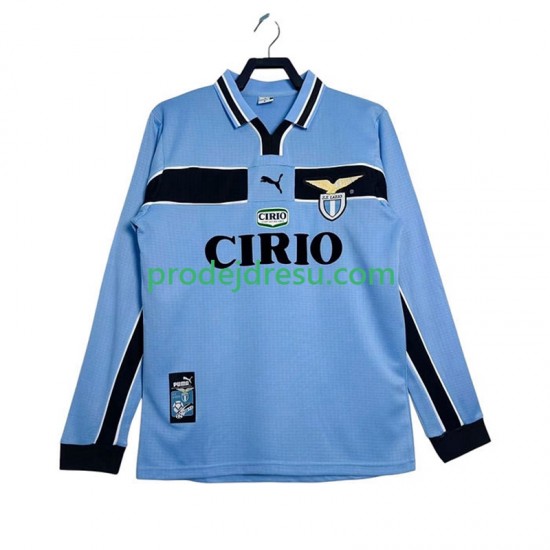 Lazio Řím Dresy Fotbal Retro Muž Domácí 1998 1999 Dlouhý rukáv