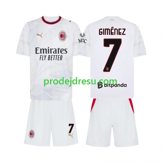 AC Milán Dresy Fotbal Gimenez 7 Dětský Venkovní 2026-2027 Krátký rukáv