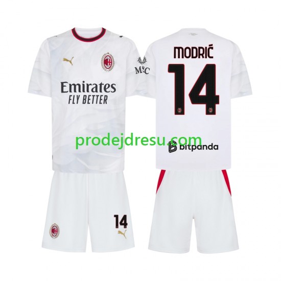 AC Milán Dresy Fotbal Modrić Luka 14 Dětský Venkovní 2026-2027 Krátký rukáv