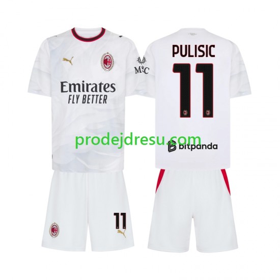 AC Milán Dresy Fotbal Pulisic 11 Dětský Venkovní 2026-2027 Krátký rukáv