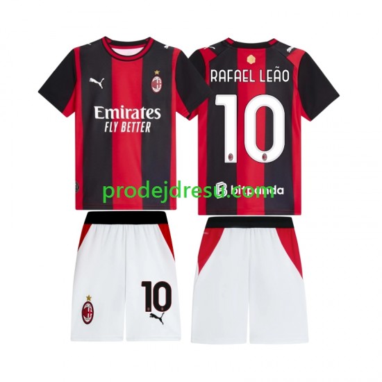 AC Milán Dresy Fotbal Rafael Leao 10 Dětský Domácí 2026-2027 Krátký rukáv