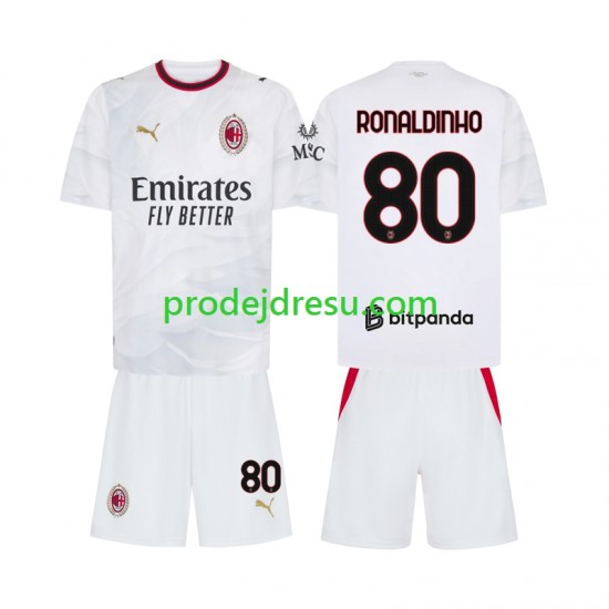AC Milán Dresy Fotbal Ronaldinho 80 Dětský Venkovní 2026-2027 Krátký rukáv
