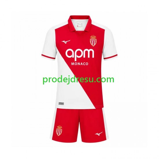 AS Monaco Dresy Fotbal Dětský Domácí 2026-2027 Krátký rukáv