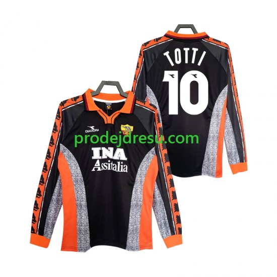 AS Řím Dresy Fotbal Totti 10 Retro Muž Alternativní 1998 1999 Dlouhý rukáv