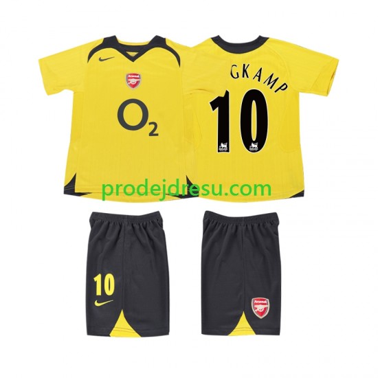 Arsenal Dresy Fotbal BERGKAMP 10 2005 Retro Dětský Venkovní 2006 Krátký rukáv