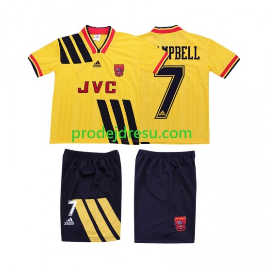 Arsenal Dresy Fotbal CAMPBELL 7 1993 Retro Dětský Venkovní 1994 Krátký rukáv