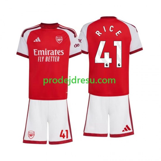 Arsenal Dresy Fotbal Declan Rice 41 Dětský Domácí 2026-2027 Krátký rukáv