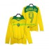 Brazílie Dresy Fotbal RONALDO 9 Retro Muž Domácí 2004 Dlouhý rukáv