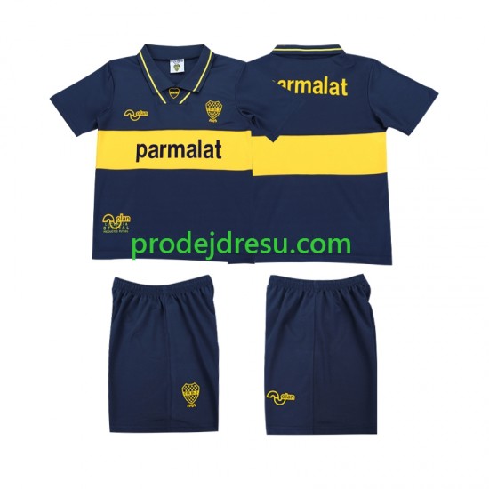 CA Boca Juniors Dresy Fotbal 1993 1995 Retro Dětský Domácí Krátký rukáv
