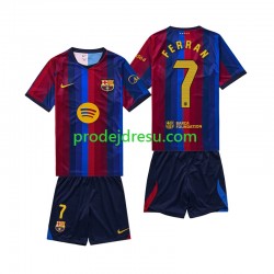 FC Barcelona Dresy Fotbal Ferran Torres 7 Dětský Domácí 2026-2027 Krátký rukáv